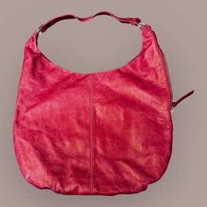 HOBO Vibrant Red Leather Hobo Bag